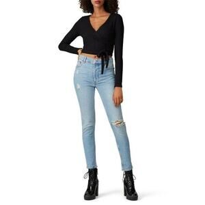Reformation Serena Montego Destroyed High Rise Blue Denim Skinny Jeans Size 30